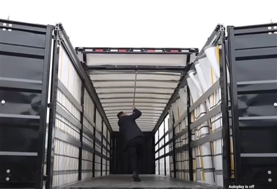 Semi trailer del lado de la cortina: Características y demostración de operación